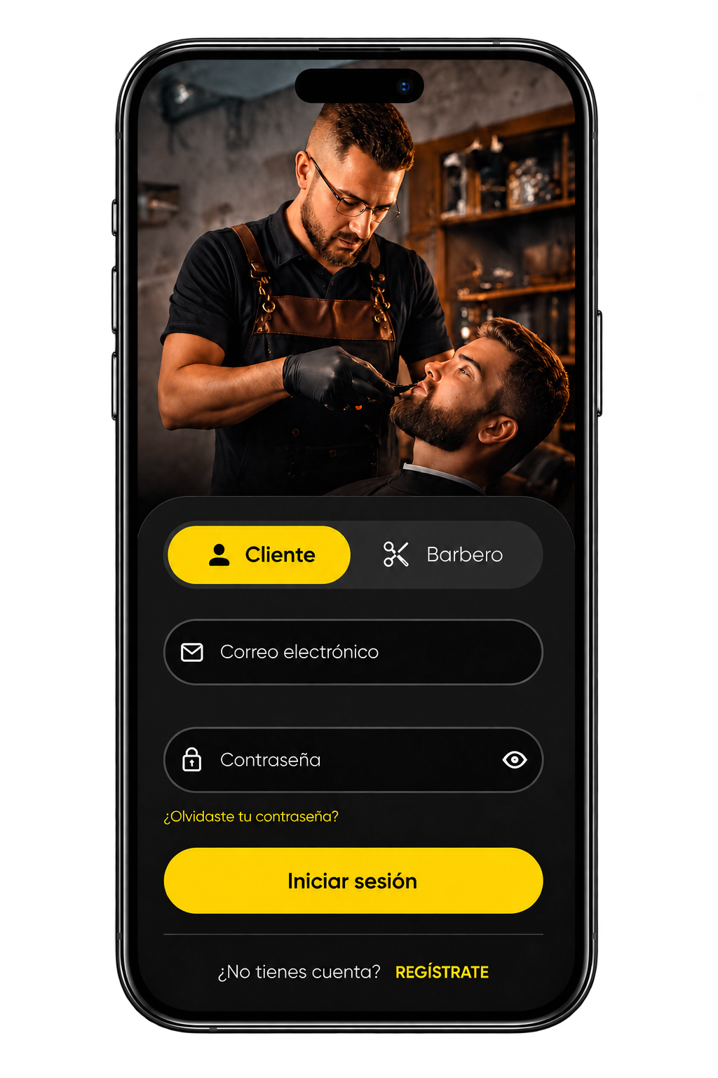 Pantalla de acceso para clientes